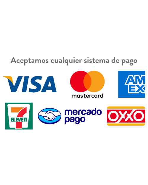 Métodos de pago aceptados: Visa, Mastercard, American Express, OXXO, 7-Eleven y Mercado Pago